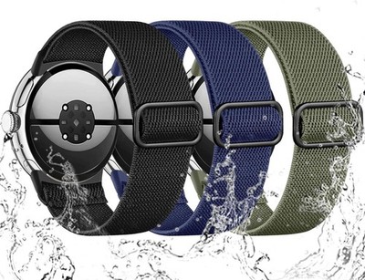 Water-Resistant Nylon Strap 3 Pack for 41mm Pixel Watch 3/4 Elastic