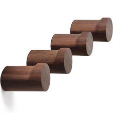 Coat Hooks (Pack of 4) Wooden Coat Hooks Wall Mounted, Coat Rack, Coat Hanger