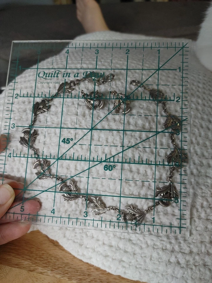 复古 Danecraft Thistle 套装耳环项链纯银加盖链 — 第 4/4 张图片