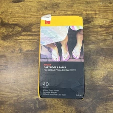 KODAK Dock Plus & Dock Photo Printer Cartridge PHC-40 & Photo Paper 40 Pack