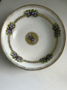 Bavarian Porcelain Plate With A Purple Violet Pattern ￼