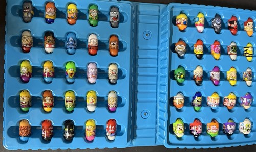 Mighty Beanz 50 Mixed Lot Series Set Blue Carry Case. Some Rare