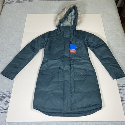 Columbia Suttle Mountain Women's Hooded Jacket Small Teal Blue Omni-Heat Coat