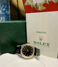 Ladies Rolex Oyster Perpetual 6719 Black Dial Two Tone Watch + Papers