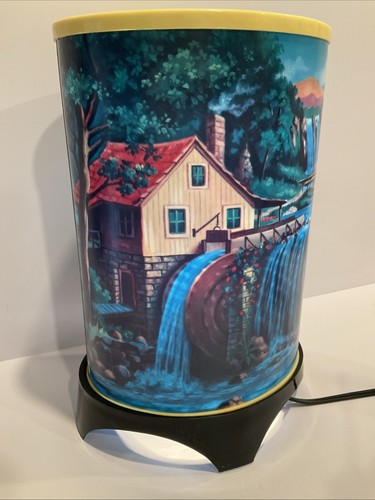 Vintage Electric Waterfall Motion Lamp Mill House Scene UL Portable Lamp WORKS - Picture 5 of 16