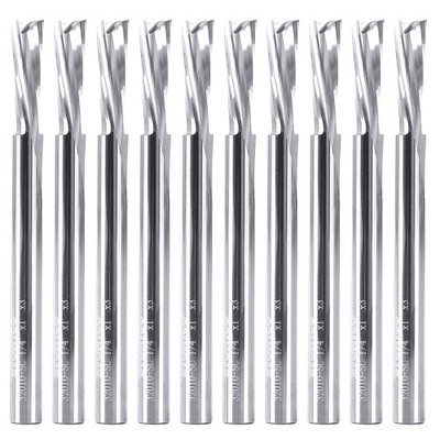 1/4'' Dia. 2 Flute Downcut CNC Endmill 10 Pack 1/4'' Shank - Yonico 32010-SC-10PK