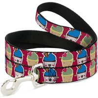 Dog Leash 6-FEET Happy Cupcakes/Dots Pink/Green (Us Import)