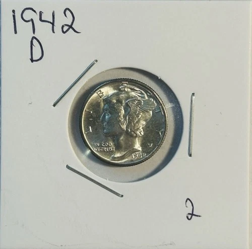 1942-D Mercury Silver Dime Coin Choice UNC