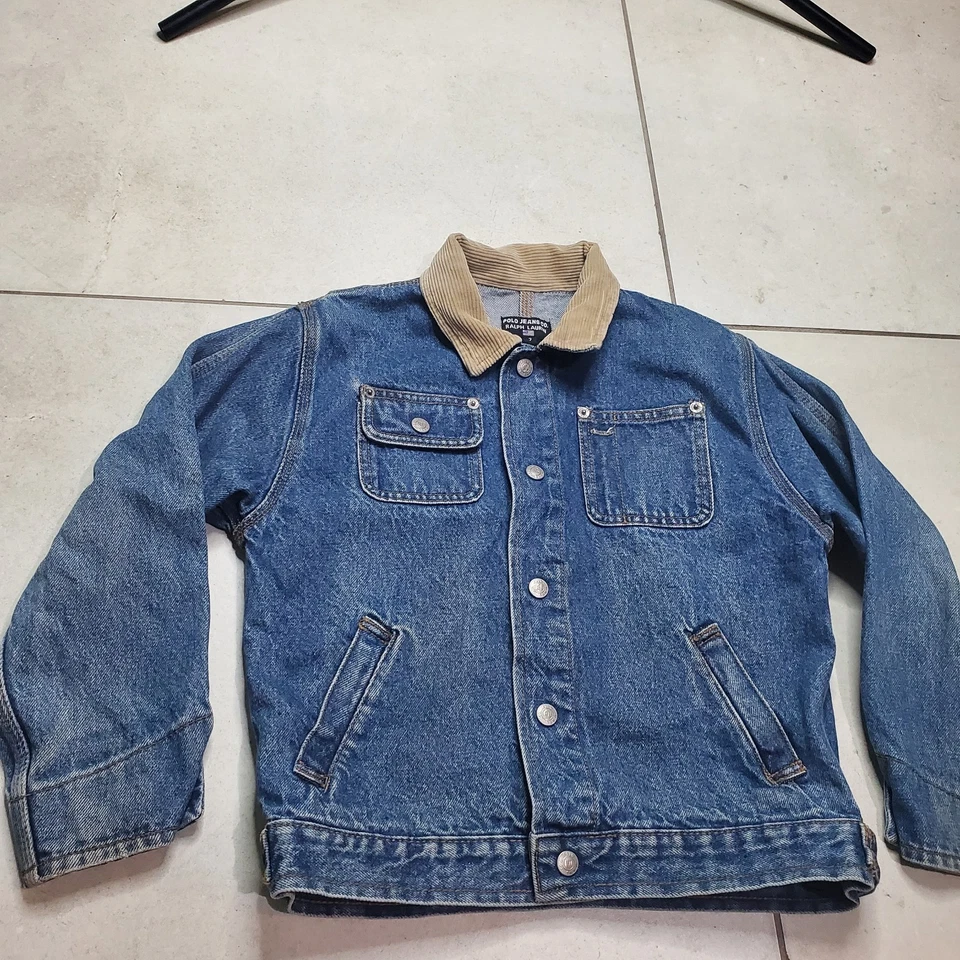 Polo ralph Lauren джинсовой ткани Chore куртка Polo джинсы Co размер Xs женщин винтажный 90-х - Изображение 3 из 4