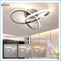 Led Deckenleuchte Dimmbar 36W 3000K-6500K Modern Silber Mit Fernbedienung