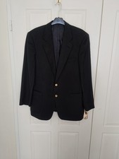 Burberry vintage Club Sakko Gr.50/52 Schurwolle Anthrazit Schwarz Goldknöpfe