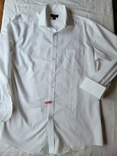 Tasso Elba Men's Dress Shirt 17 36/37 Reg. Fit White Long Sleeve French Cuff