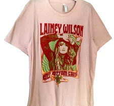 Lainey Wilson T-Shirt Bell Bottom Country Music Graphic XL 100% Cotton Peach