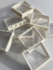 White LEGO Windows 1 x 4 x 3  (10 Pack)