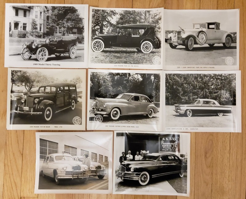 PACKARD PHOTOS LOT OF 80 VINTAGE 8X10 B&W 1909-1956 MOST LABELED BY YEAR & MODEL