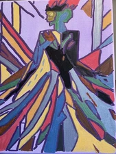 Expressionism 8x10 Acrylic Painting Queen Of Social Media Signed Original Art