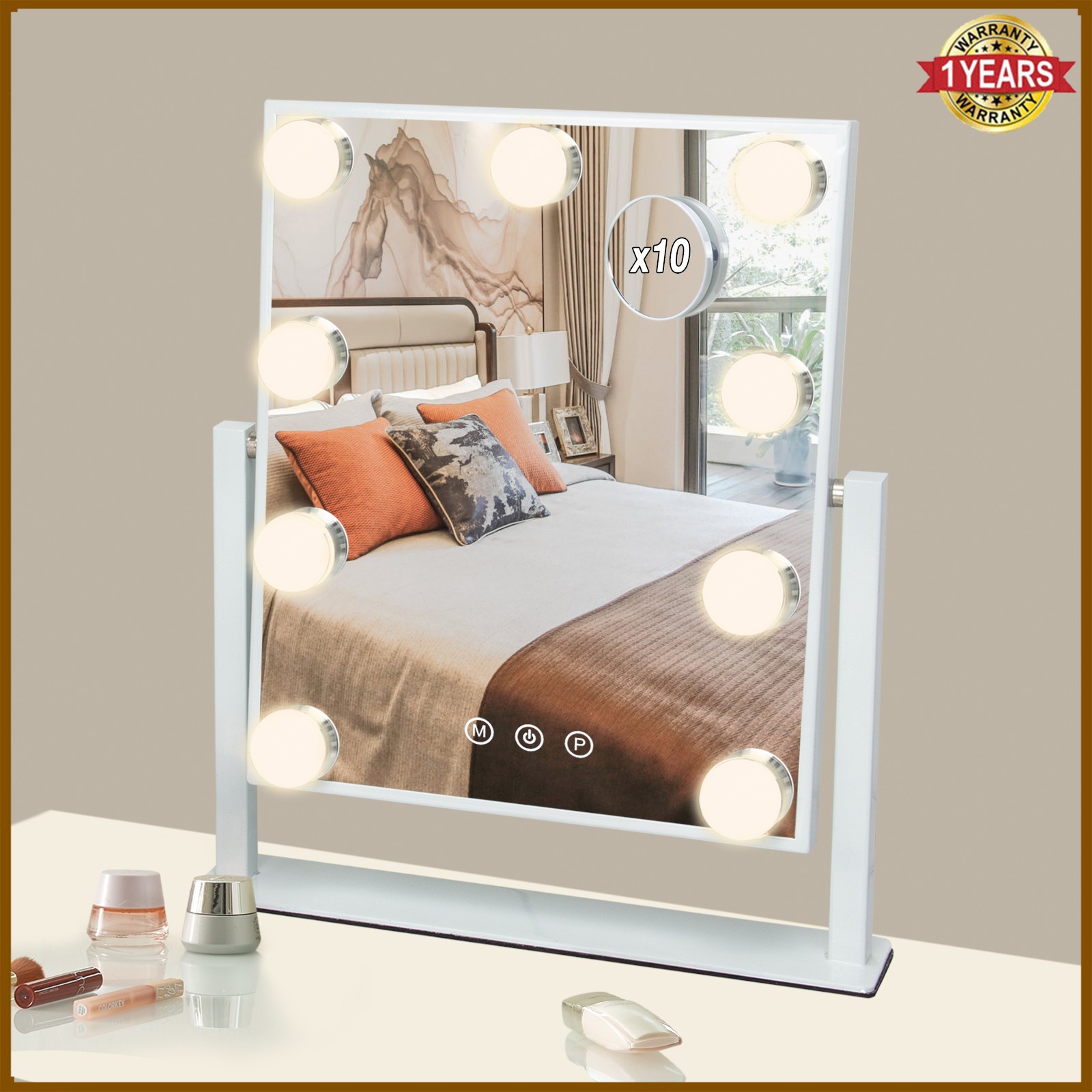 Hollywood Lighted Makeup Mirror with Lights Vanity Mirror with 9 Dimmable Bulbs