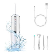 Electric Water Flosser Cordless for Teeth 3 Modes 4 Jet Tips Cleaning and Flossi