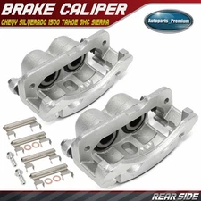 Pair Rear Brake Calipers w/ Bracket for Chevy Silverado 2500 Tahoe GMC Sierra