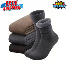 3Pairs Thermal Socks for Women Men Winter Thick Plush Blend Hiking Sock 3 Colour