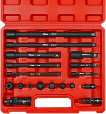 AMM 18-PCS Drive Tool Accessory Set 1/4"&3/8"&1/2" Socket Adapter Extensions