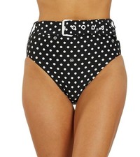 Michael Kors Women's Dot High-Waist Bikini Bottoms Black S