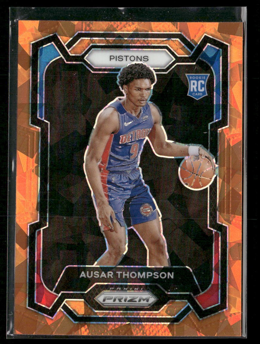 2023-24 Panini Prizm #178 Ausar Thompson Prizms Orange Ice