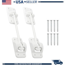 2 Pcs RV T-Style Door Holder, 6 Inch White Plastic Door Catch Screws RV Trailer