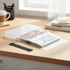 PVC 100 Pocket Currency Album - 7 x 4 Inch Holder with Protective Case and Strap