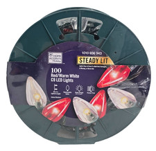Holiday Accents Steady Lit 100ct Red/Warm White C9 LED Christmas Lights Spool