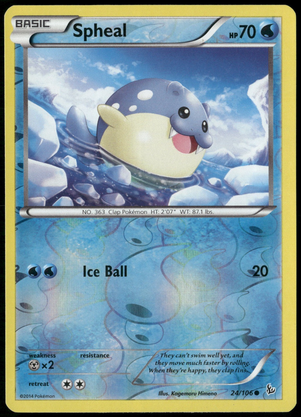 Spheal Reverse Holo 24/106 XY - Flashfire LP