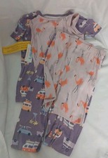 Just one you carter's 4 piece set pajamas sleepwear Cars flamingo Size 7 NWT