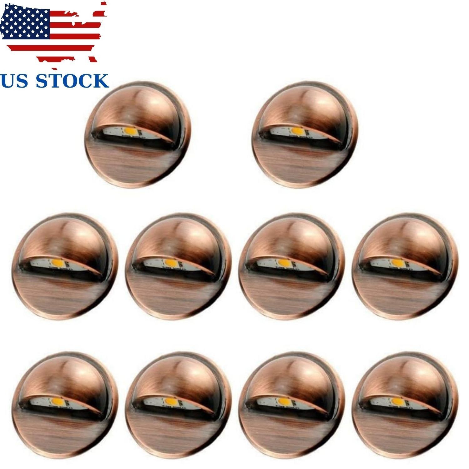 Pack of 10 Low Voltage LED Deck Lights Outdoor Step Stair Lights D35MM 12V IP65