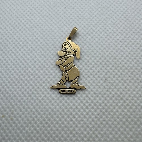 Snowing Grumpy Vintage 14k Yellow Gold Disney Grumpy Snow White Seven 7 Dwarfs Charm ...