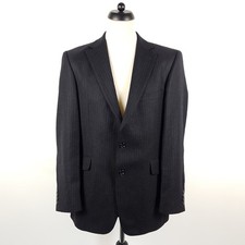 Strellson Jacket Neal Mens Size 48 Black Gray Striped Wool Business Jacket