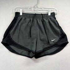 Nike Dri-Fit Tempo Running Shorts Womens Small Black Gray Heather Swoosh Lined