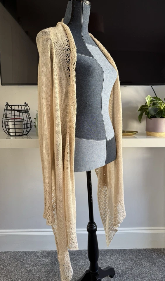 Cárdigan Next Vintage y2k Talla Mediana Beige Crochet Foto 4 de 4