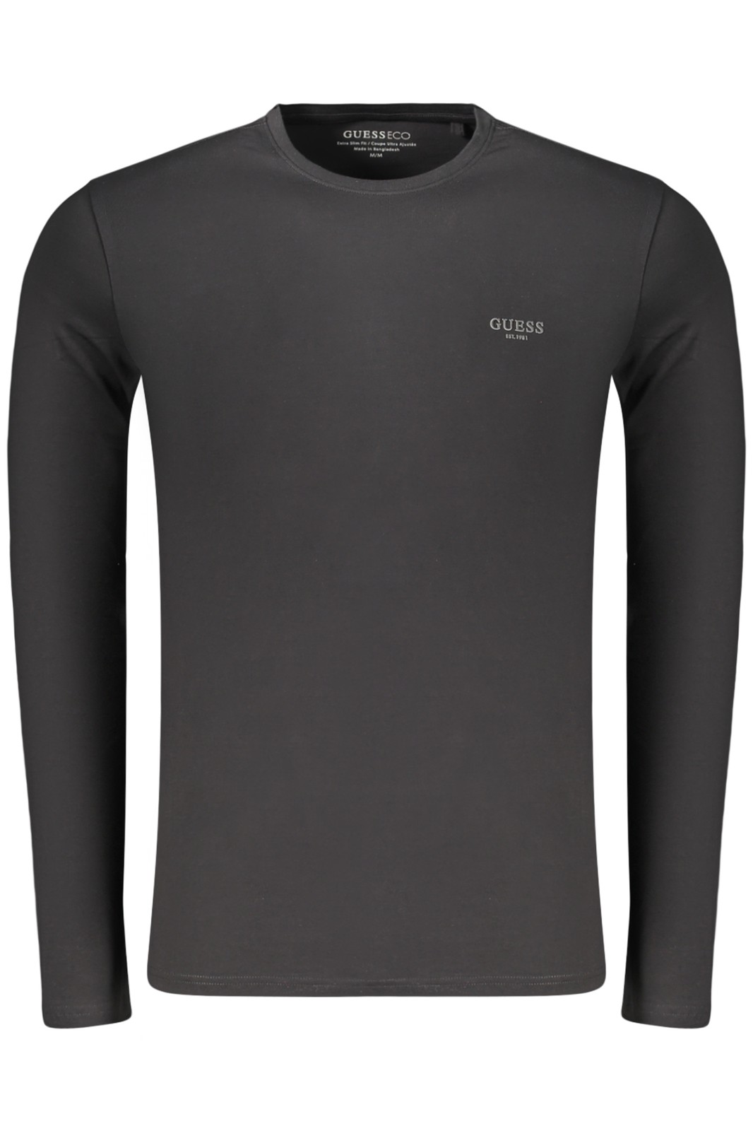 T-Shirts A Maniche Lunghe Guess Cn Ls Core Extra Slim Tee Uomo Nero Piccolo - Immagine 2