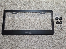 Vw R Black Stainless Steel Laser Engraved License Plate Frame