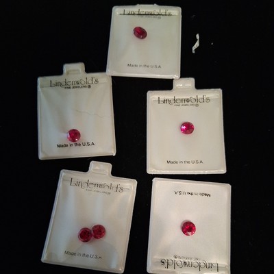 Vintage Estate LINDENWOLD'S FINE JEWELERS CZ Simulated Loose rubies-lot 5 pkg