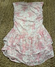 Pink by Victoria Secret Love Shack Fancy Floral Strapless Mini Dress Size XS