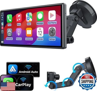 JATAZA 10.26'' Wireless Apple Carplay Screen for Car, Secure Strong Bracket,