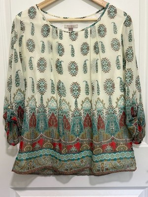 ROZ & ALI Womens XL Top 3/4 Sleeve