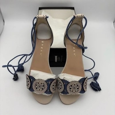 Unutzer Venice Blue/Sand, Donna Ana Tie Sandal; Size 37; NEW; Box Included