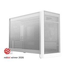 MONTECH TEN 22.7L Micro ATX PC Case White High Airflow Modular Mesh W/Rear Fan