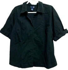 Venezia Jeans Women's Black Button Front Cotton Lycra Shirt 18/20