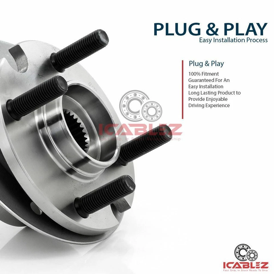 [DELANTERO (cantidad 2)] Conjunto de buje de cojinete de rueda para Dodge Daytona 1984-1990 sin ABS Foto 4 de 4