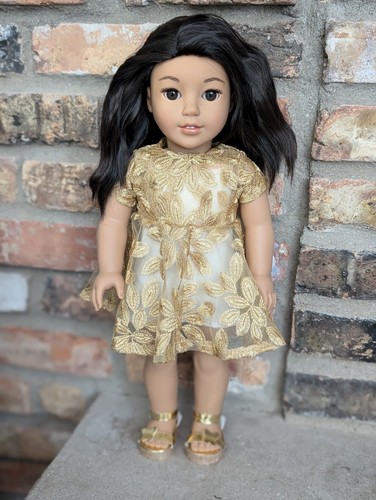 Onyx Custom American Girl Doll OOAK Dark Brown Hair Brown Eyes Corinne Freckles - Picture 5 of 7