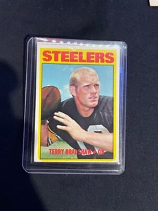 1972 TOPPS FOOTBALL TERRY BRADSHAW #150 PITTSBURGH STEELERS GRADED PSA 7 NM