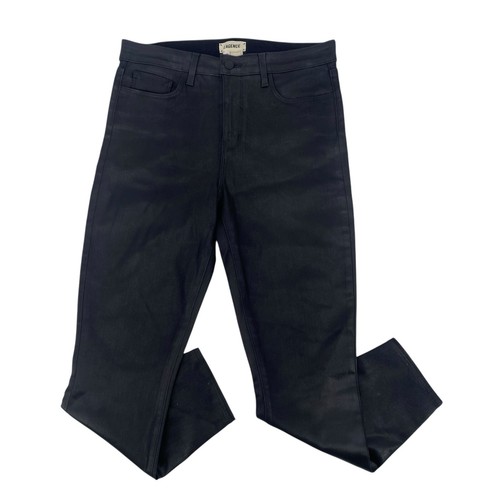 L' AGENCE Size 29 Black Margot Coated High Rise Skinny Jeans - Picture 2 of 15
